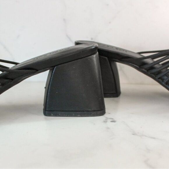 Open Edit Black Strappy Block Heel Sandal 9 - Picture 3 of 7